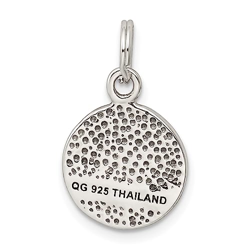 Sterling Silver Antiqued Stellux Crystal Faith Charm