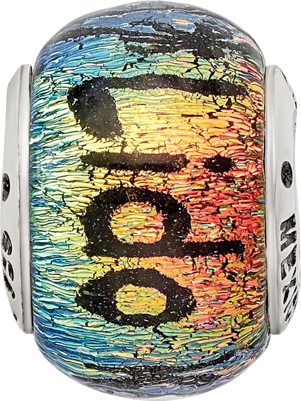 Sterling Silver Reflections Lido Key Dichroic Glass Bead