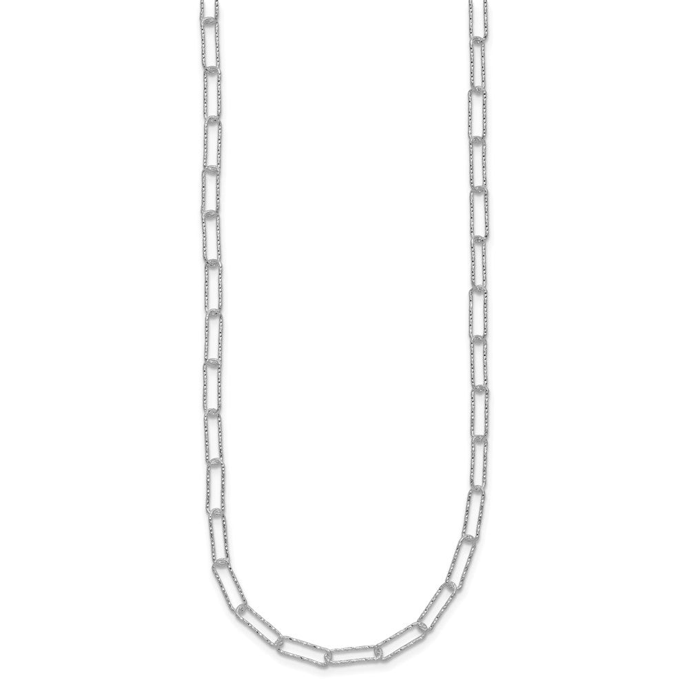 Sterling Silver D/C Fancy Open Link w/1.5 in ext. Necklace 16.75 Inches