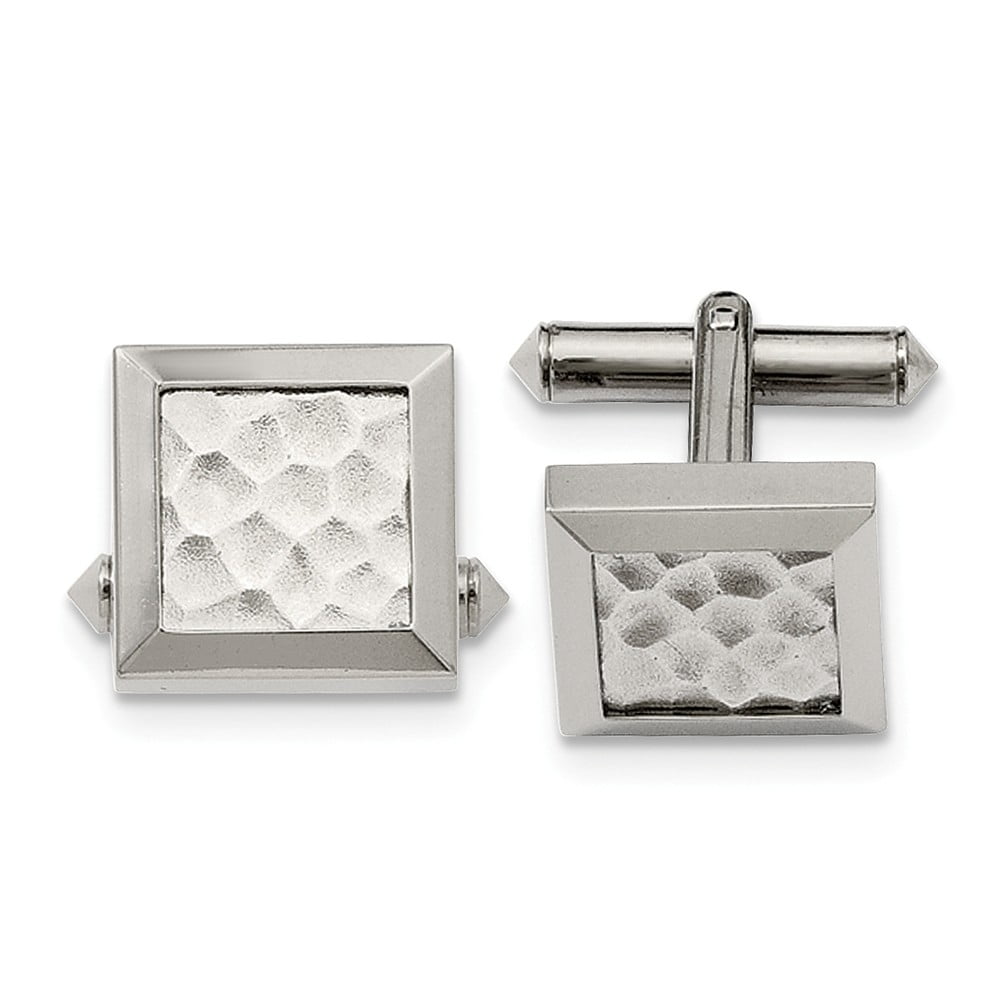 Titanium Hammered Cuff Links