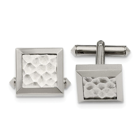 Titanium Hammered Cuff Links