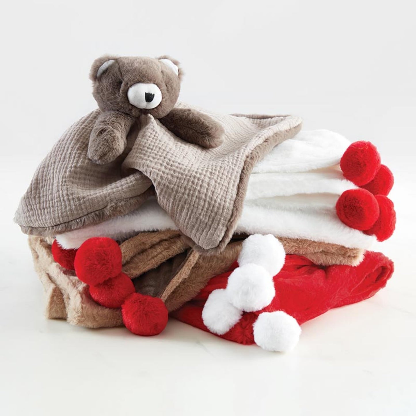 Red Santa Baby Polyester Christmas Plush Blanket