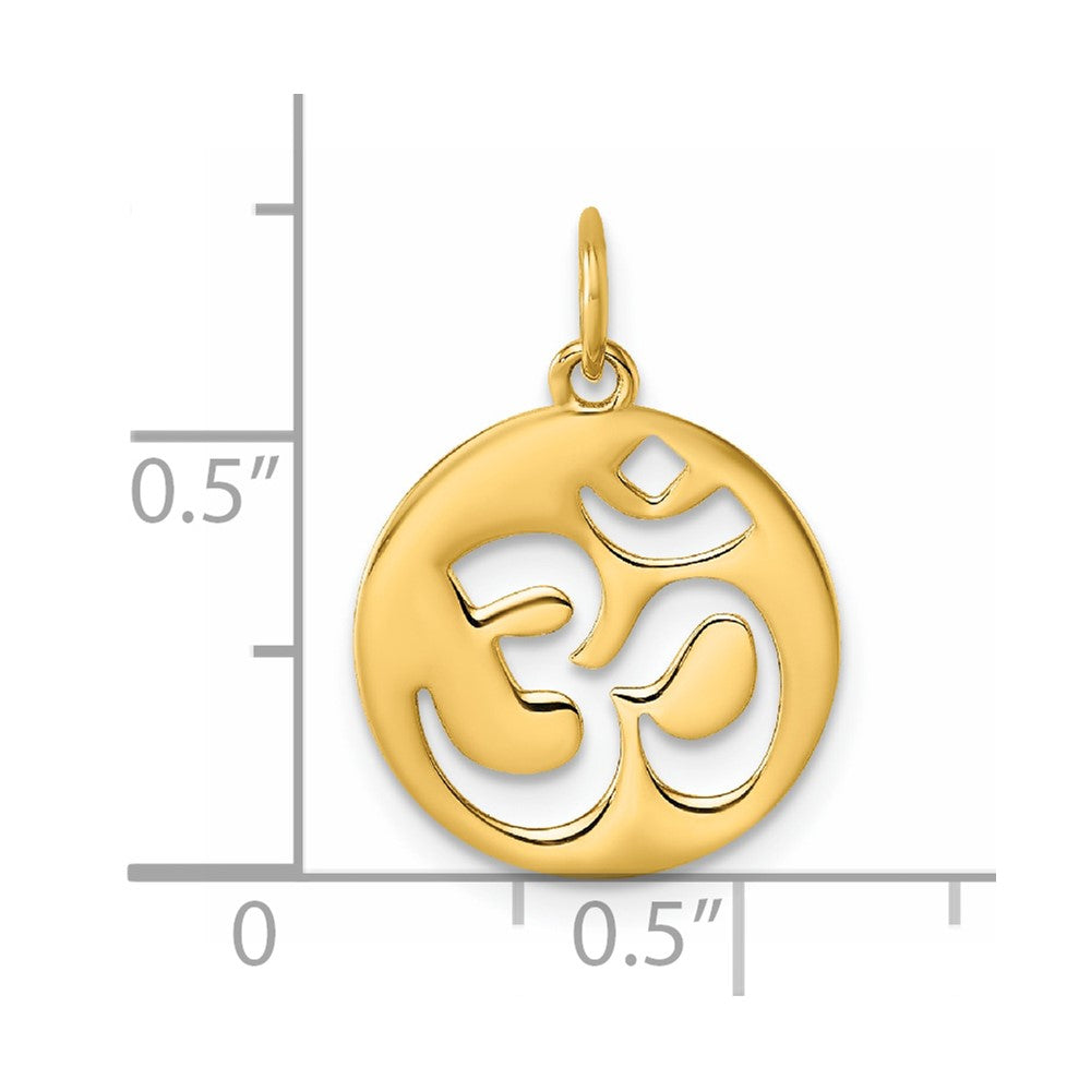 14K Polished Om Hinduism Symbol Pendant