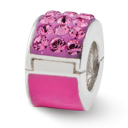 Sterling Silver Reflections Pink Preciosa Crystal Bead