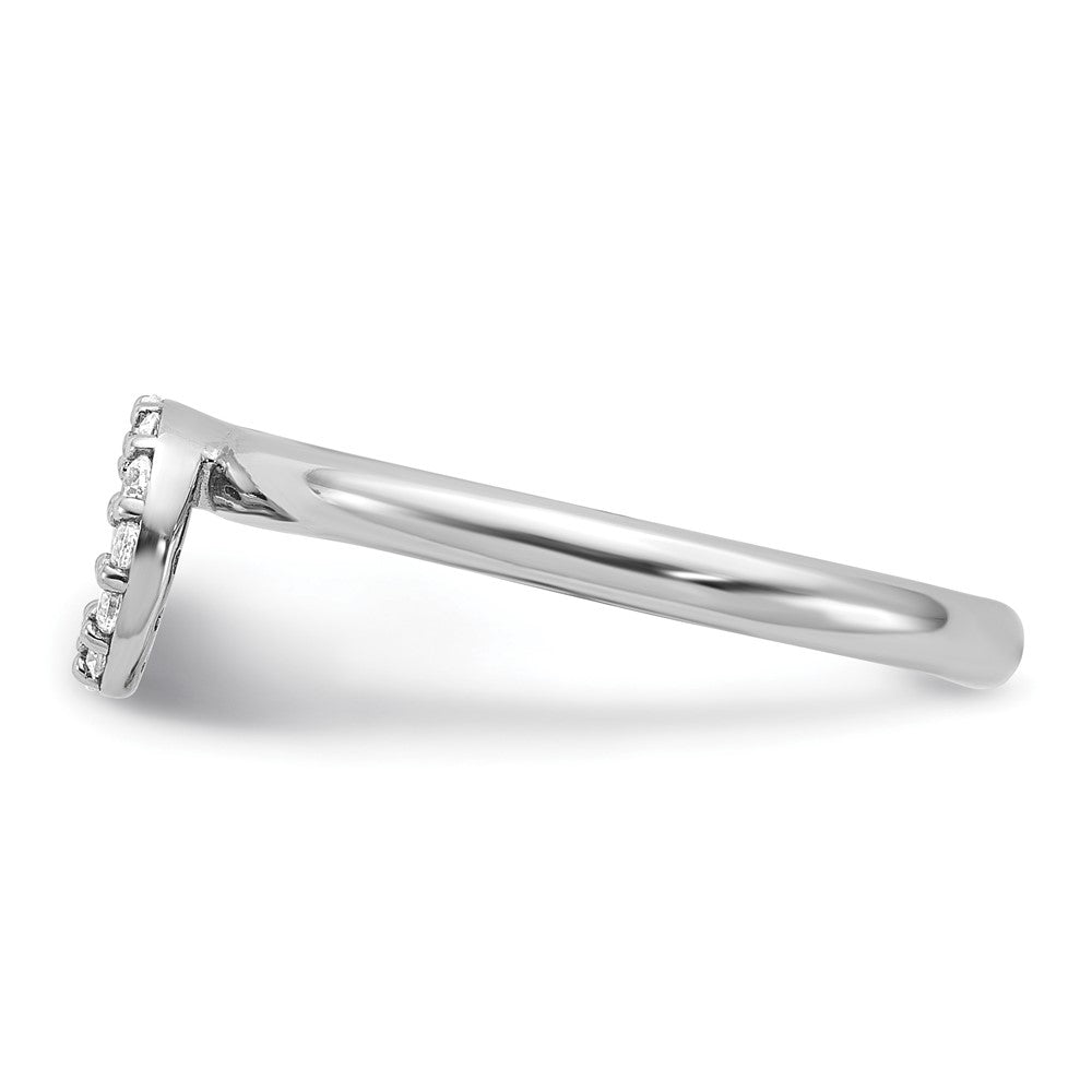 Sterling Silver Stackable Expressions Rhodium-plated CZ O Ring Size -8