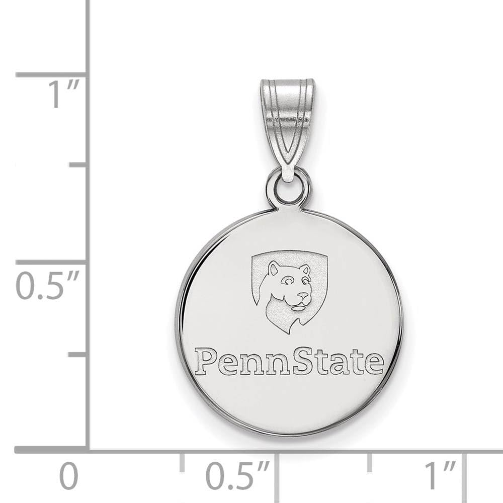 Sterling Silver Rhodium-plated LogoArt Penn State University Medium Disc Pendant QSS038PSU