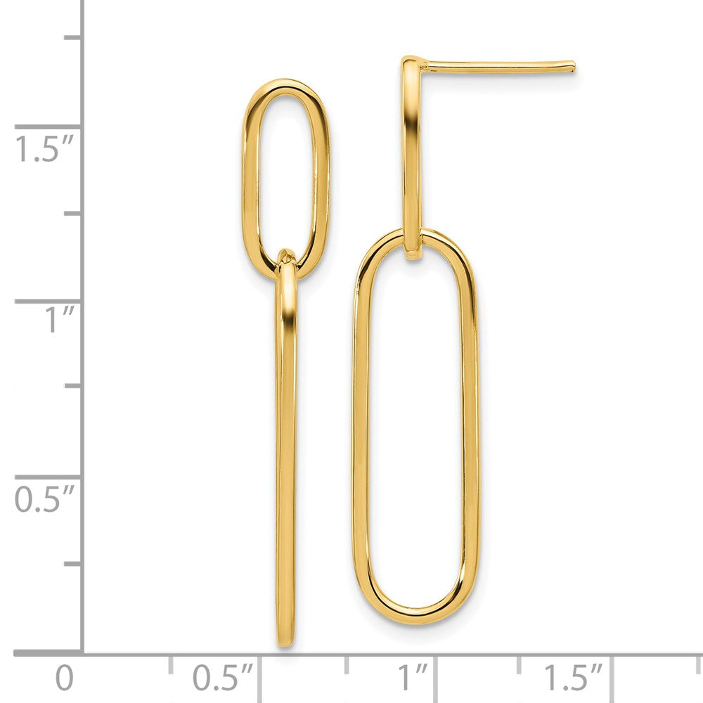 14k Polished Post Drop Earrings