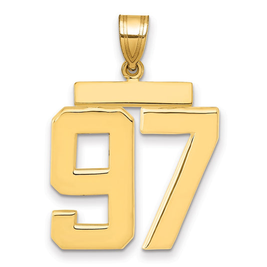 14k Large Polished Number 97 Charm