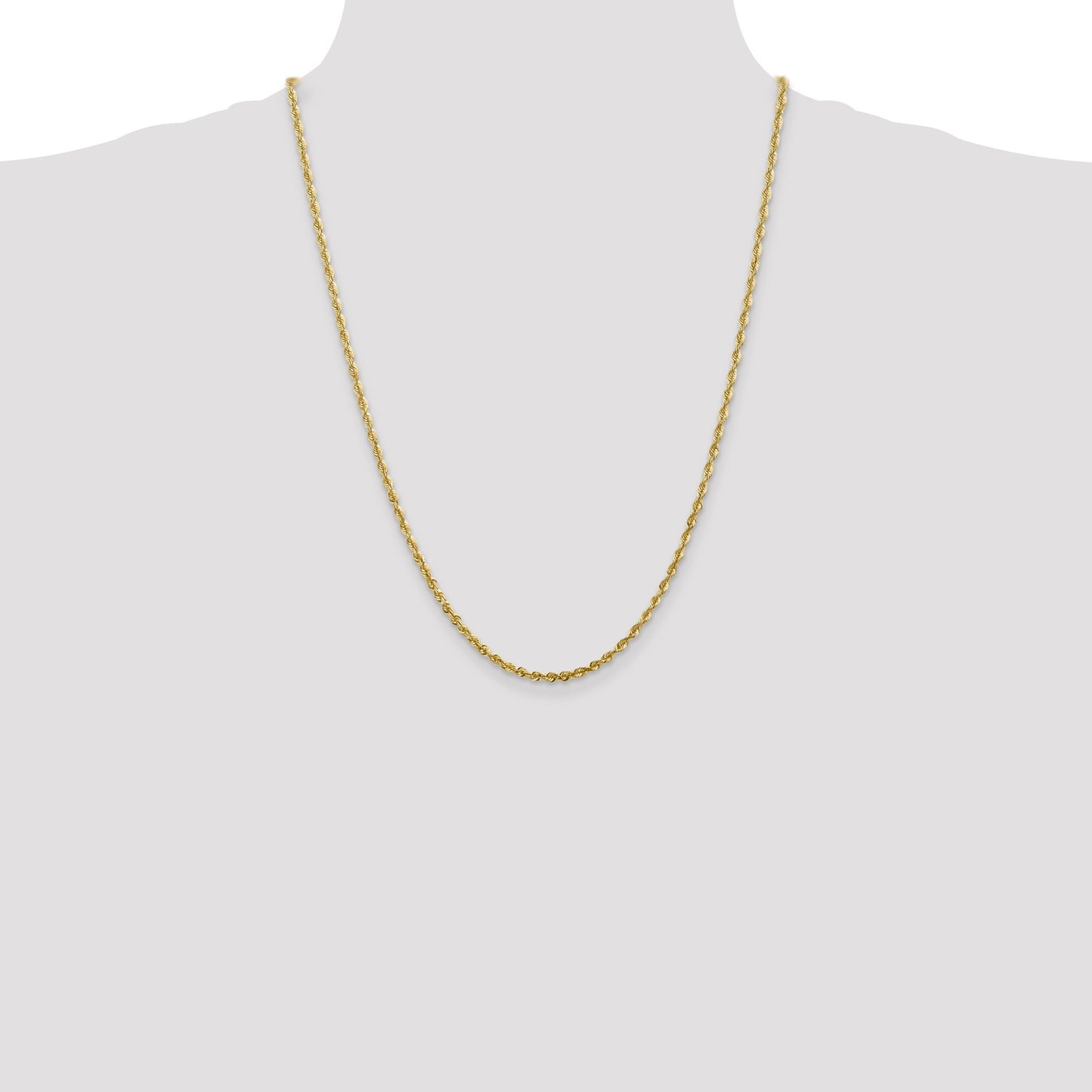 14K 24 inch 2.75mm Ultra Diamond-cut Rope with Lobster Clasp Chain
