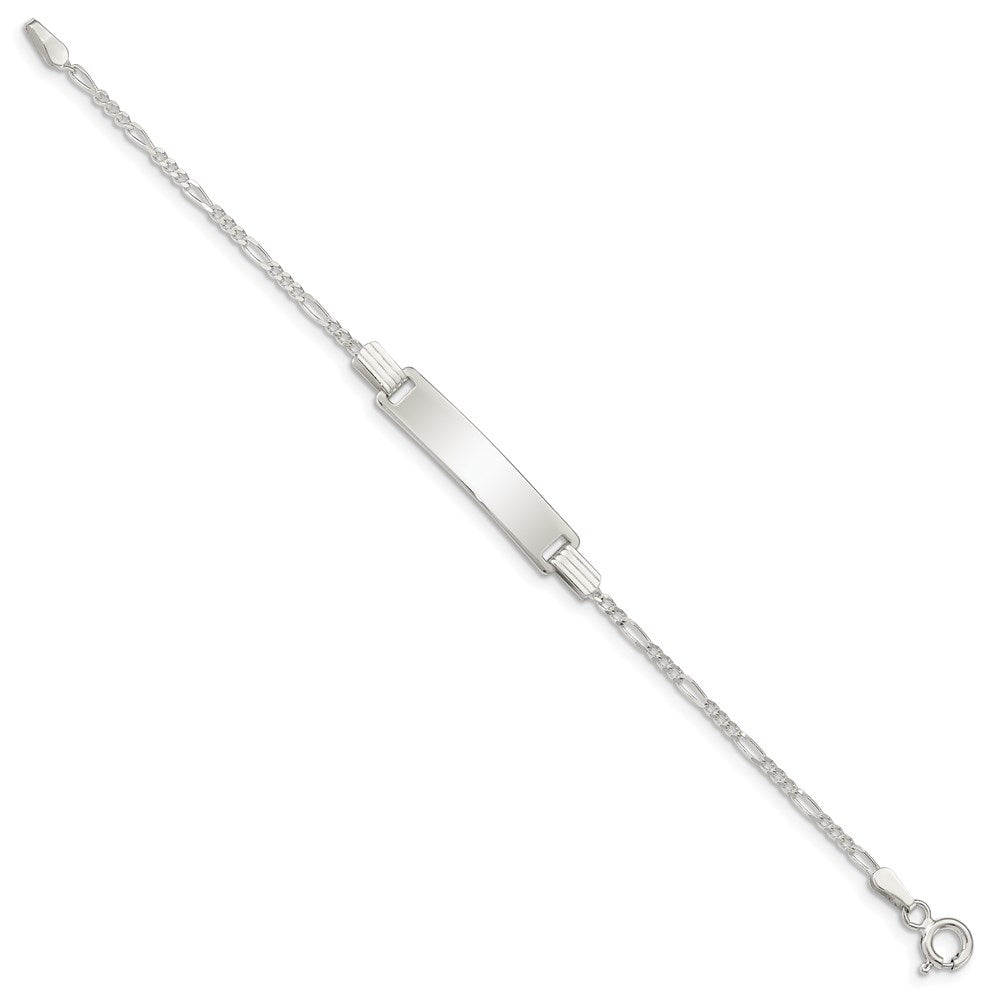 Sterling Silver 6inch Polished Engraveable Childrens ID Bracelet 6 inches