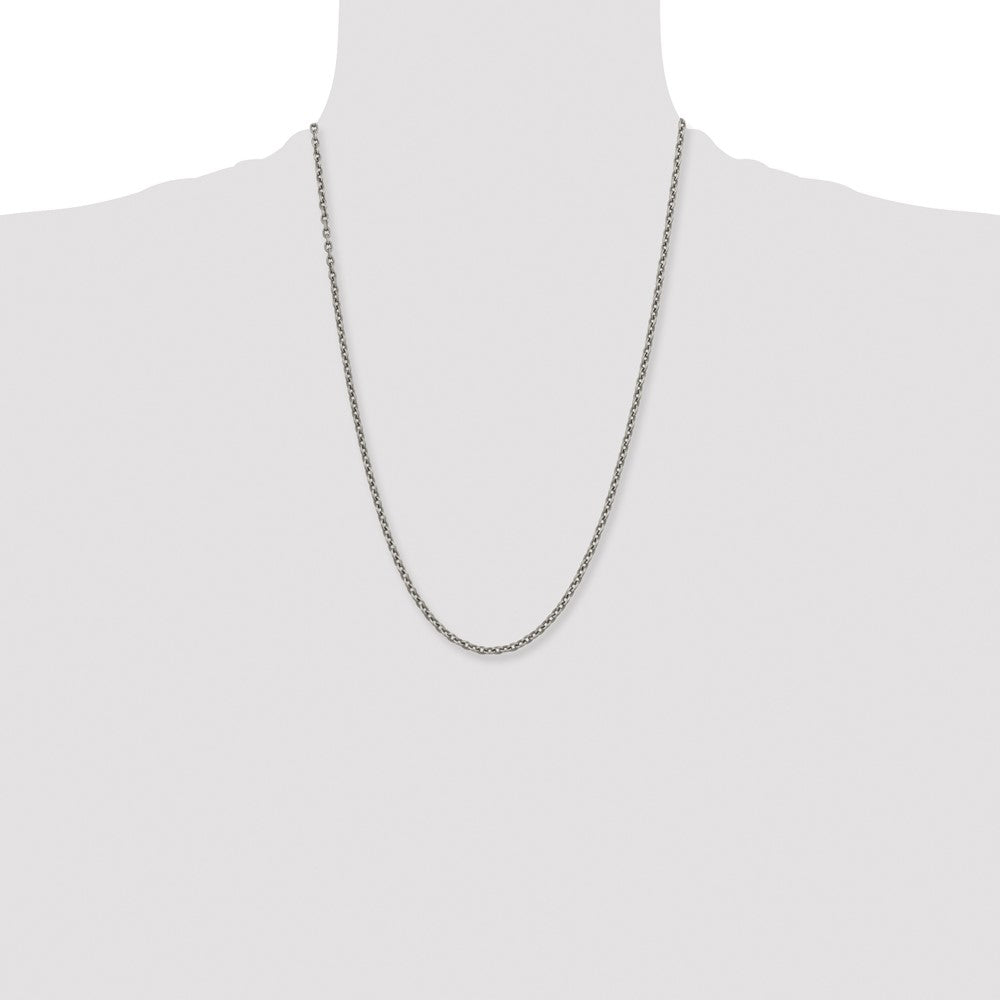 Titanium Polished 3.5mm 24in Cable Chain