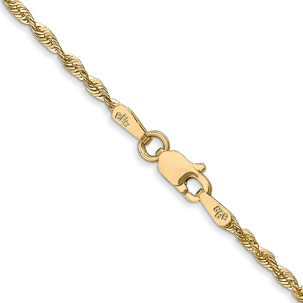14K 22 inch 1.8mm Ultra Diamond-cut Rope with Lobster Clasp Chain