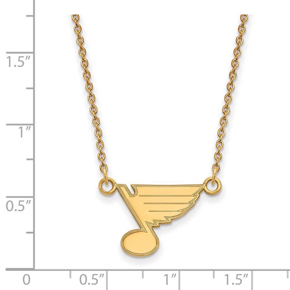 Sterling Silver Gold Plated NHL LogoArt St. Louis Blues Sm Pendant Necklace