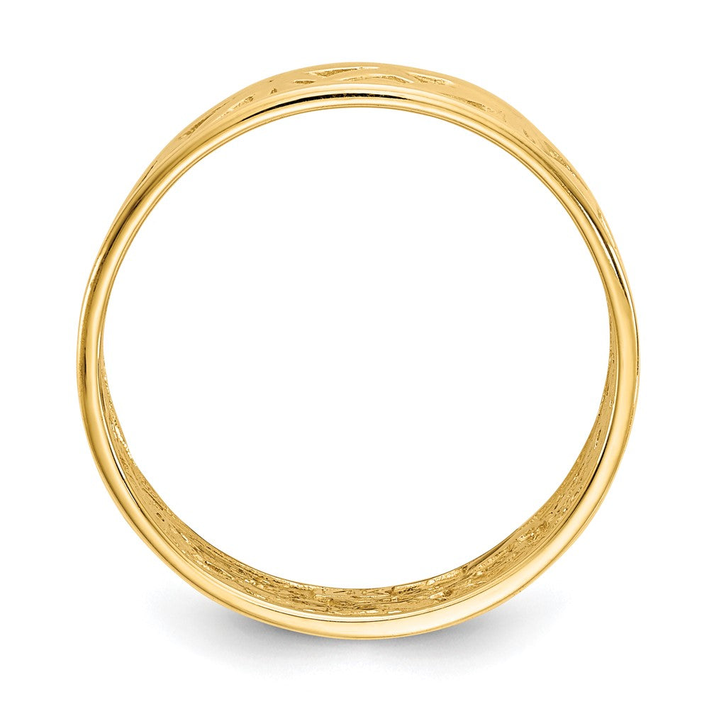 14k Polished Celtic Knot Band Size 7