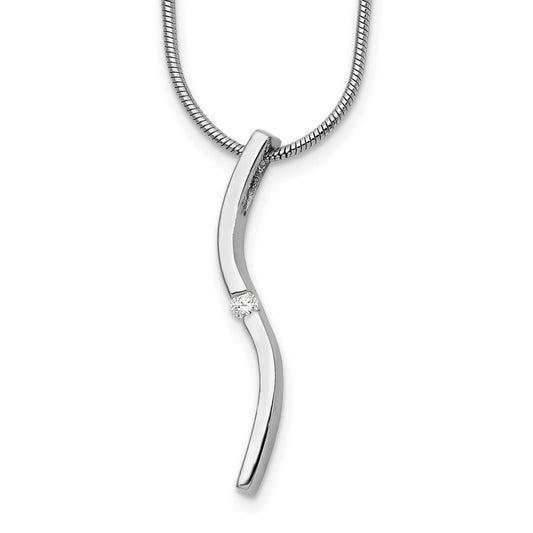 White Ice Sterling Silver Rhodium-plated 18 Inch Diamond Necklace with 2 Inch Extender 18 Inches