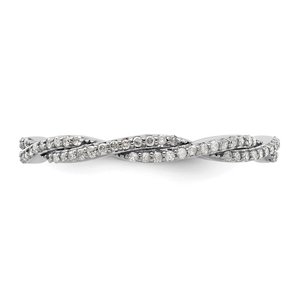 Sterling Silver Stackable Expressions Polished Diamond Ring Size -8