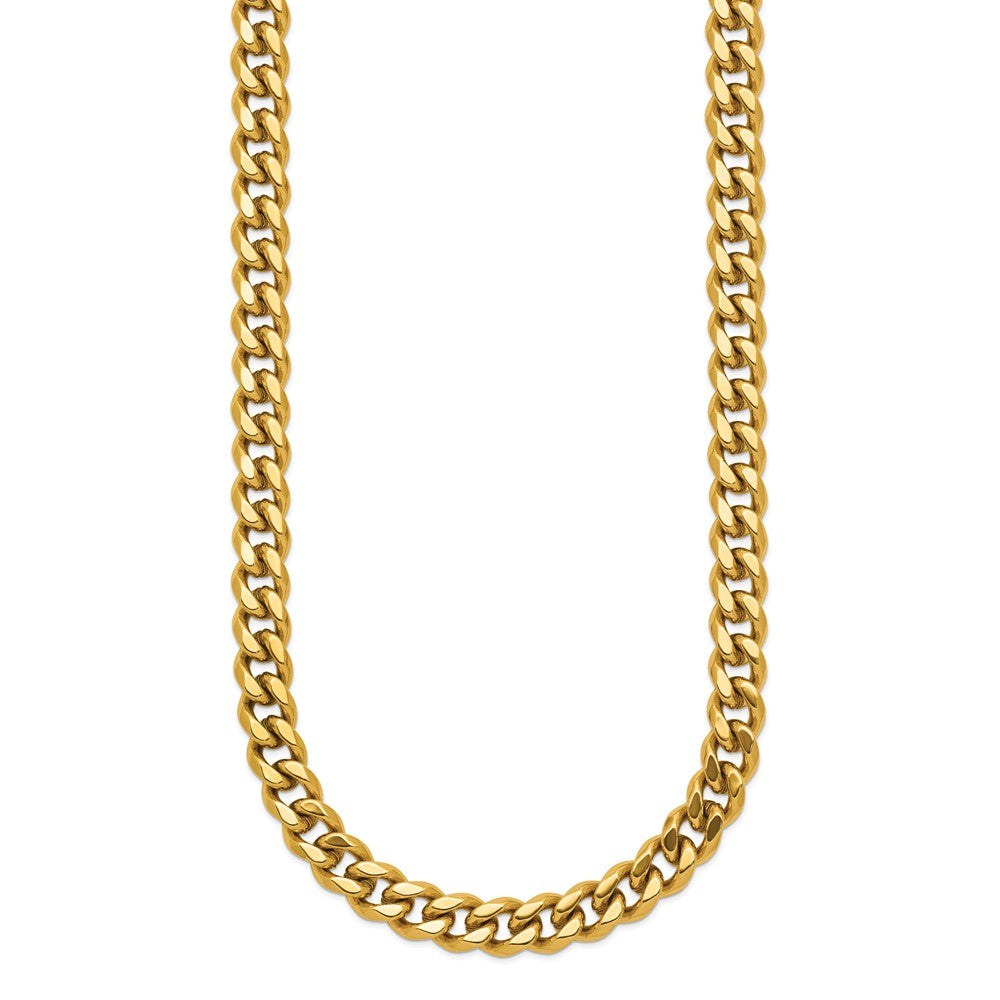 Stainless Steel Polished Yellow IP-plated 16 +3in Curb Link Necklace