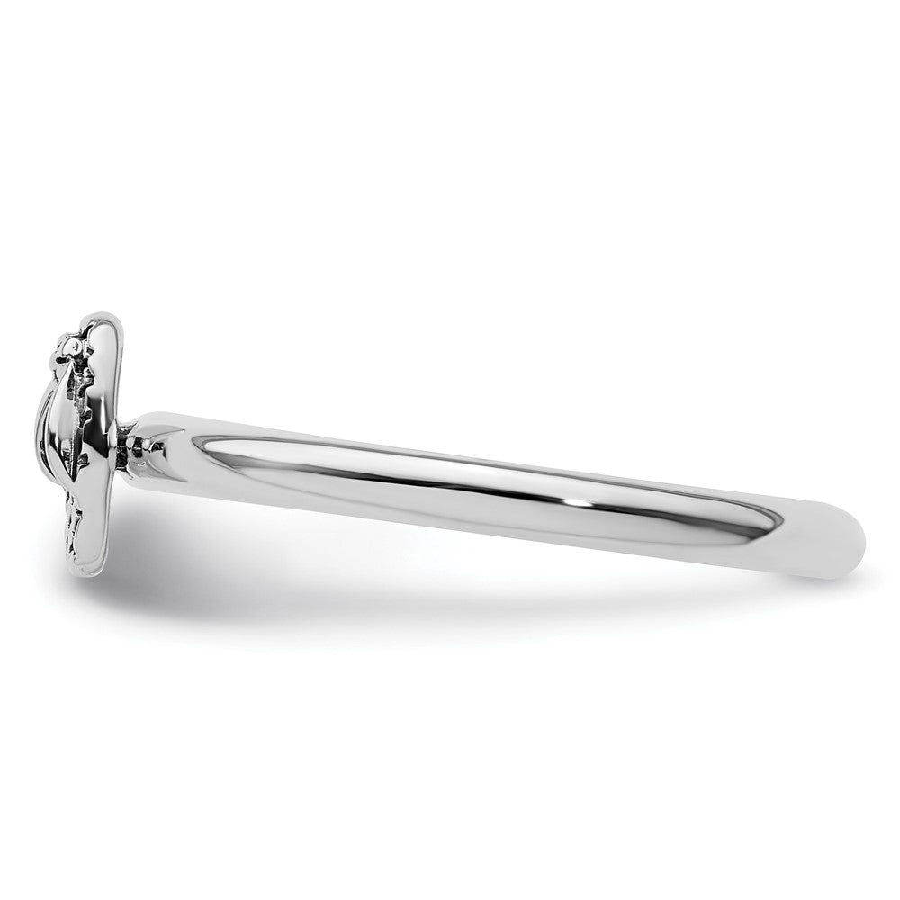 Sterling Silver Stackable Expressions Antiqued Flip Flop Ring