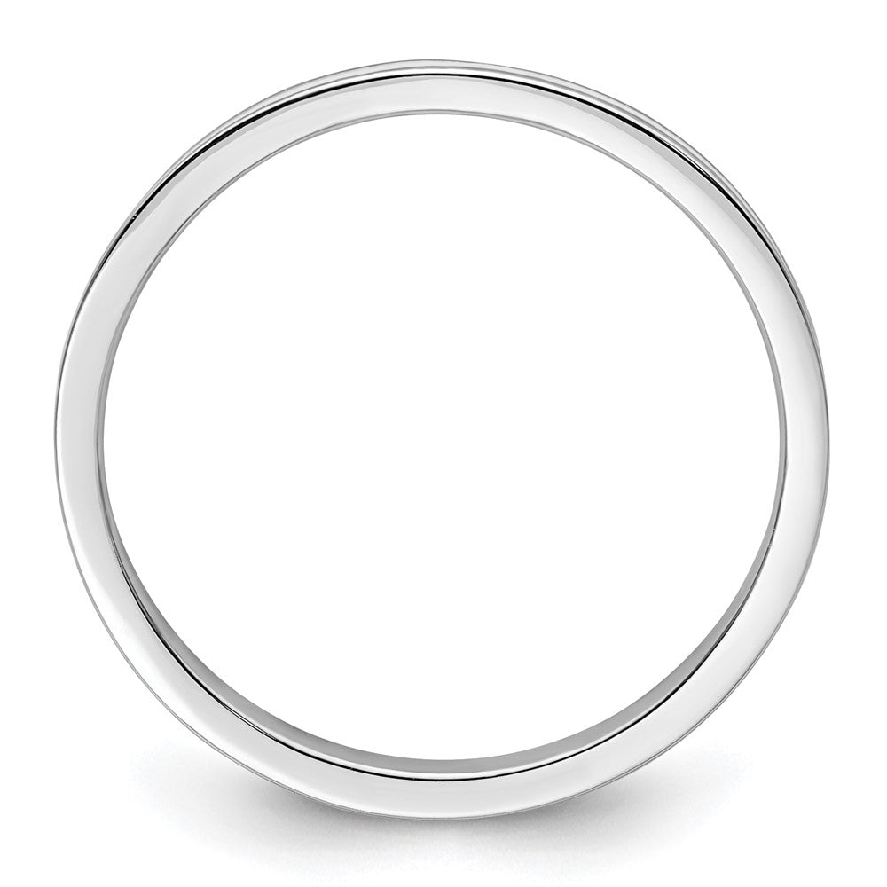 Sterling Silver Stackable Expressions White Enameled 1.5mm Ring Size -5