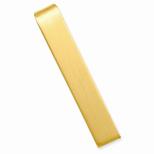 Kelly Waters Gold-plated Satin Engravable Tie Bar Q-GP3782