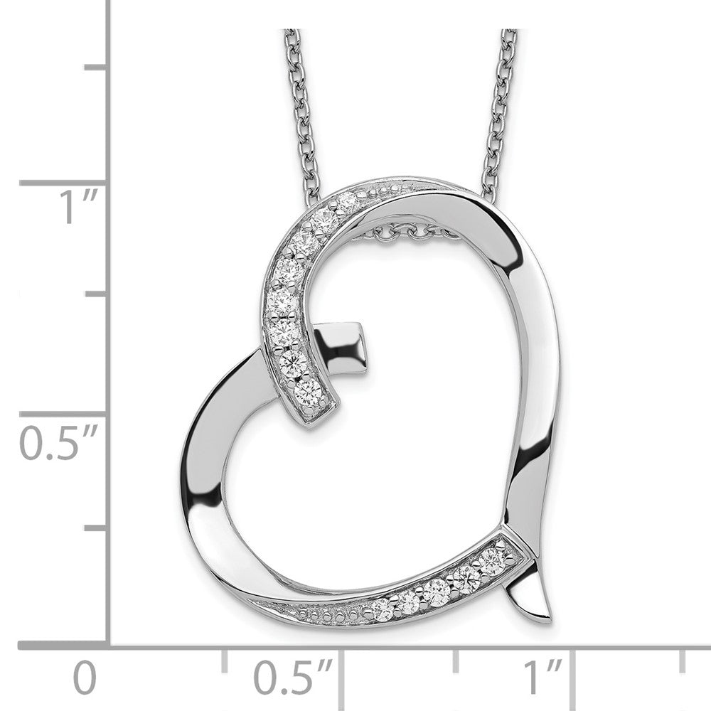 Sentimental Expressions Sterling Silver Rhodium-plated Antiqued CZ Love You Mom 18in Necklace 18 Inches