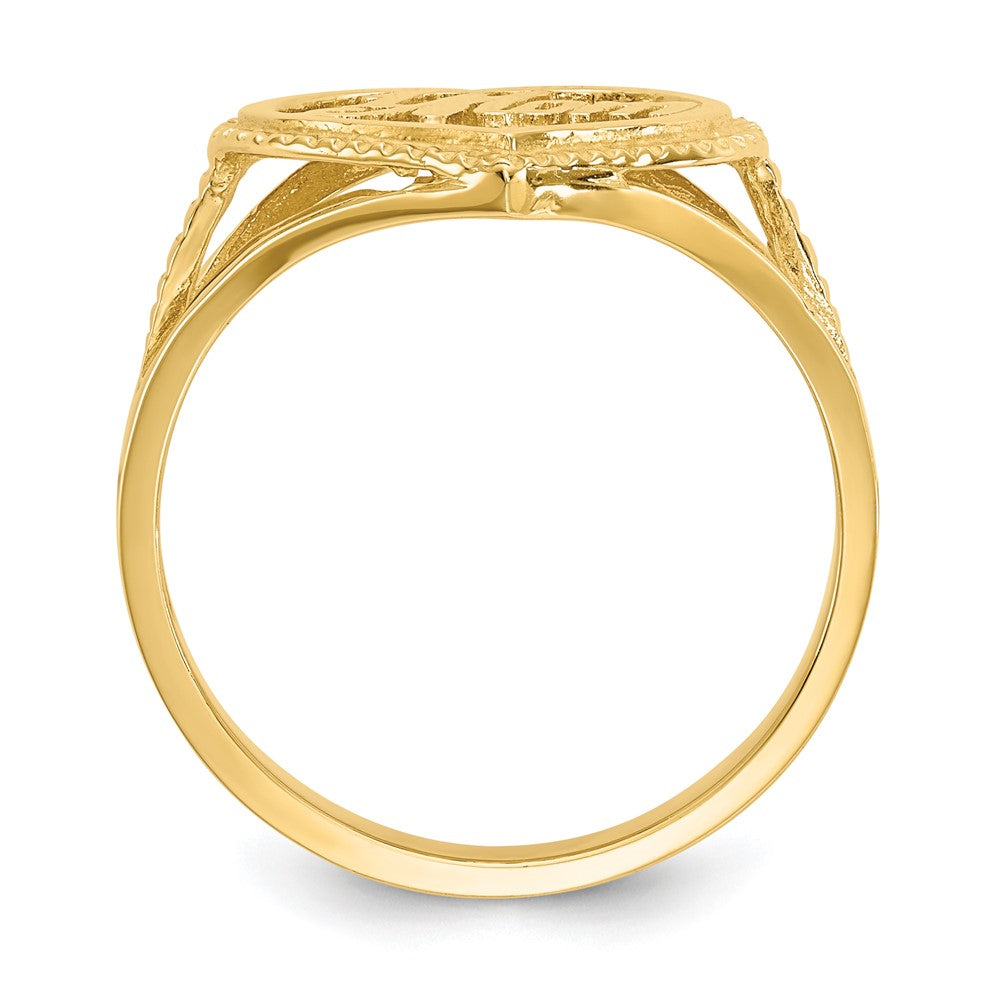 14k #1 Mom in Heart Ring Size 7