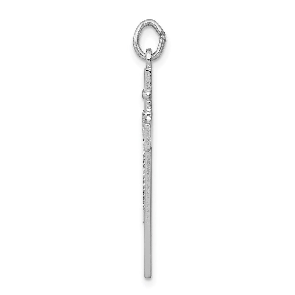 Sterling Silver Rhodium-plated & Vermeil Rosary Cross Pendant