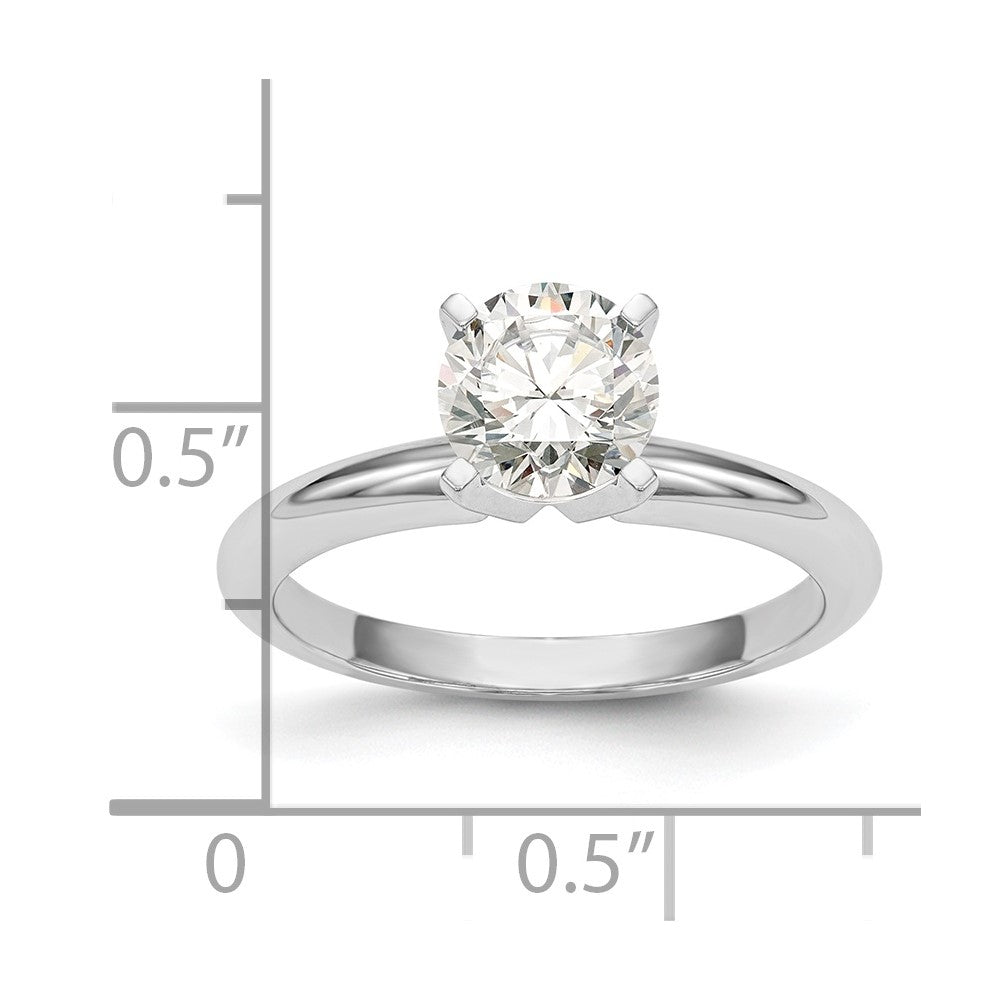14k White Gold 1.25 carat Heavy-Weight Half-Round 4-Prong Round Solitaire Ring Mounting