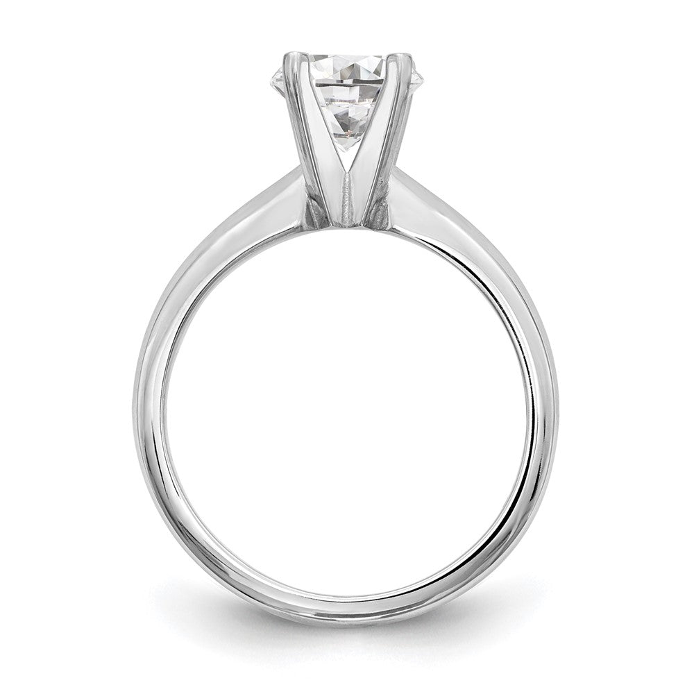 14k White Gold 1.25 carat Medium-Weight Knife Edge/Half-Round 4-Prong Round Solitaire Ring Mounting