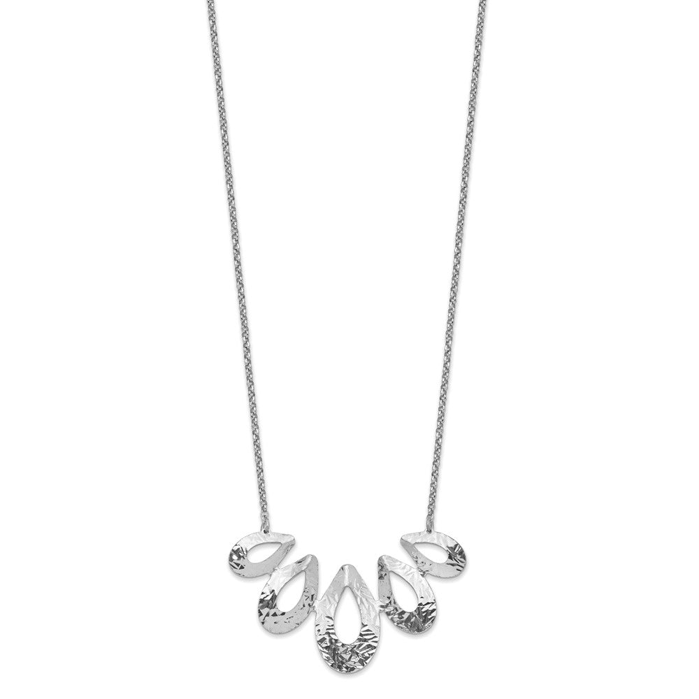 Sterling Silver Rhodium-plated D/C w/ 1in ext. Necklace