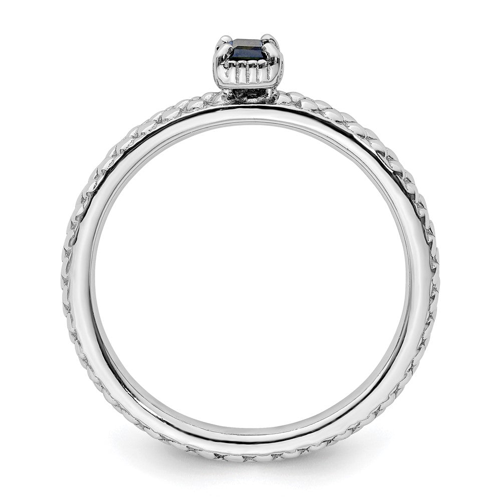 Sterling Silver Stackable Expressions Created Sapphire Single Stone Ring Size -7
