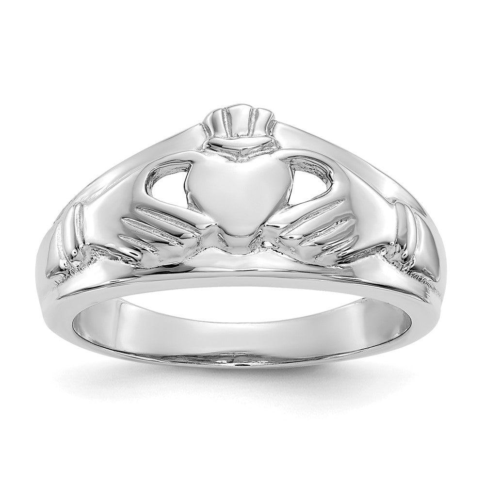 14k White Gold Ladies Claddagh Ring size 6