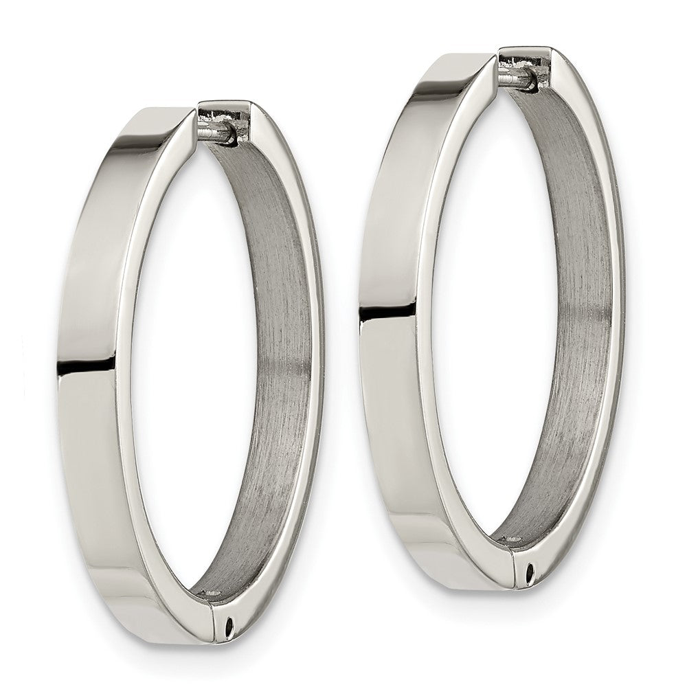 Titanium Polished 2.75mm Hinged Hoop Earrings