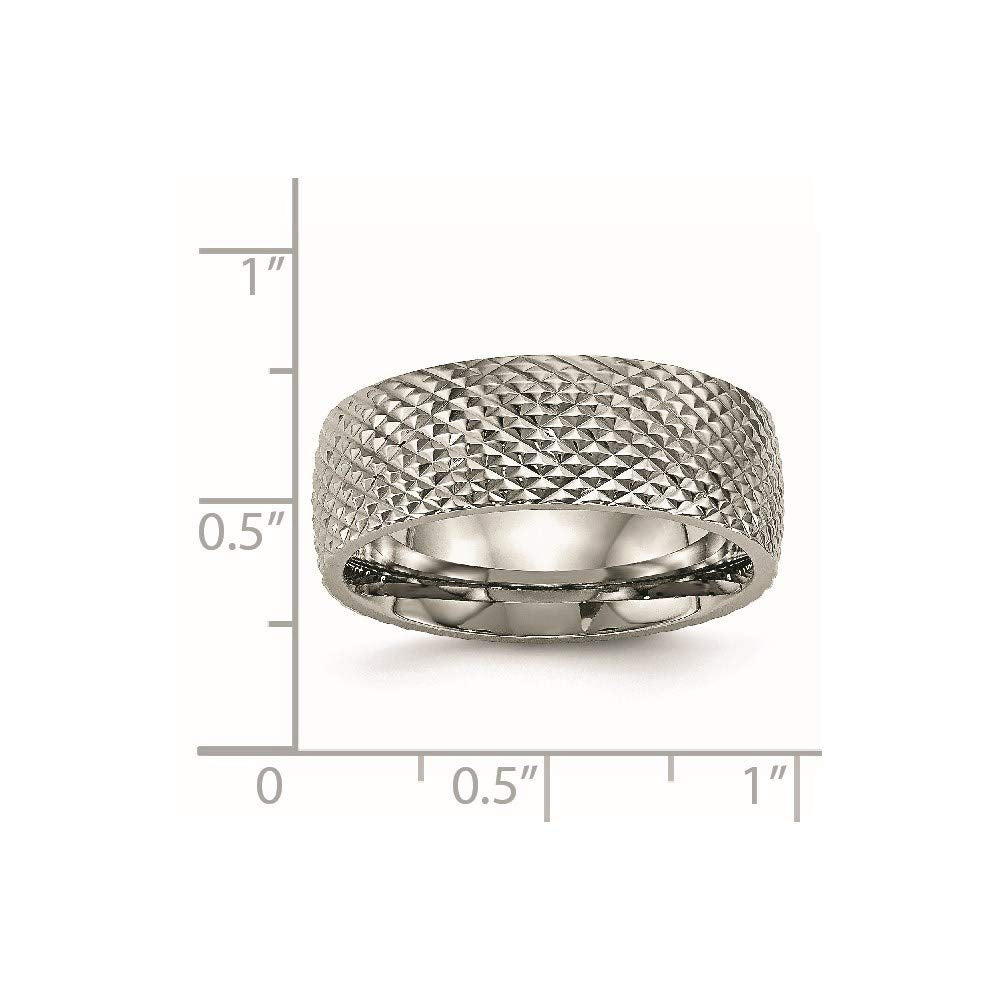 Titanium Polished and Textured 8mm Band Size - 13