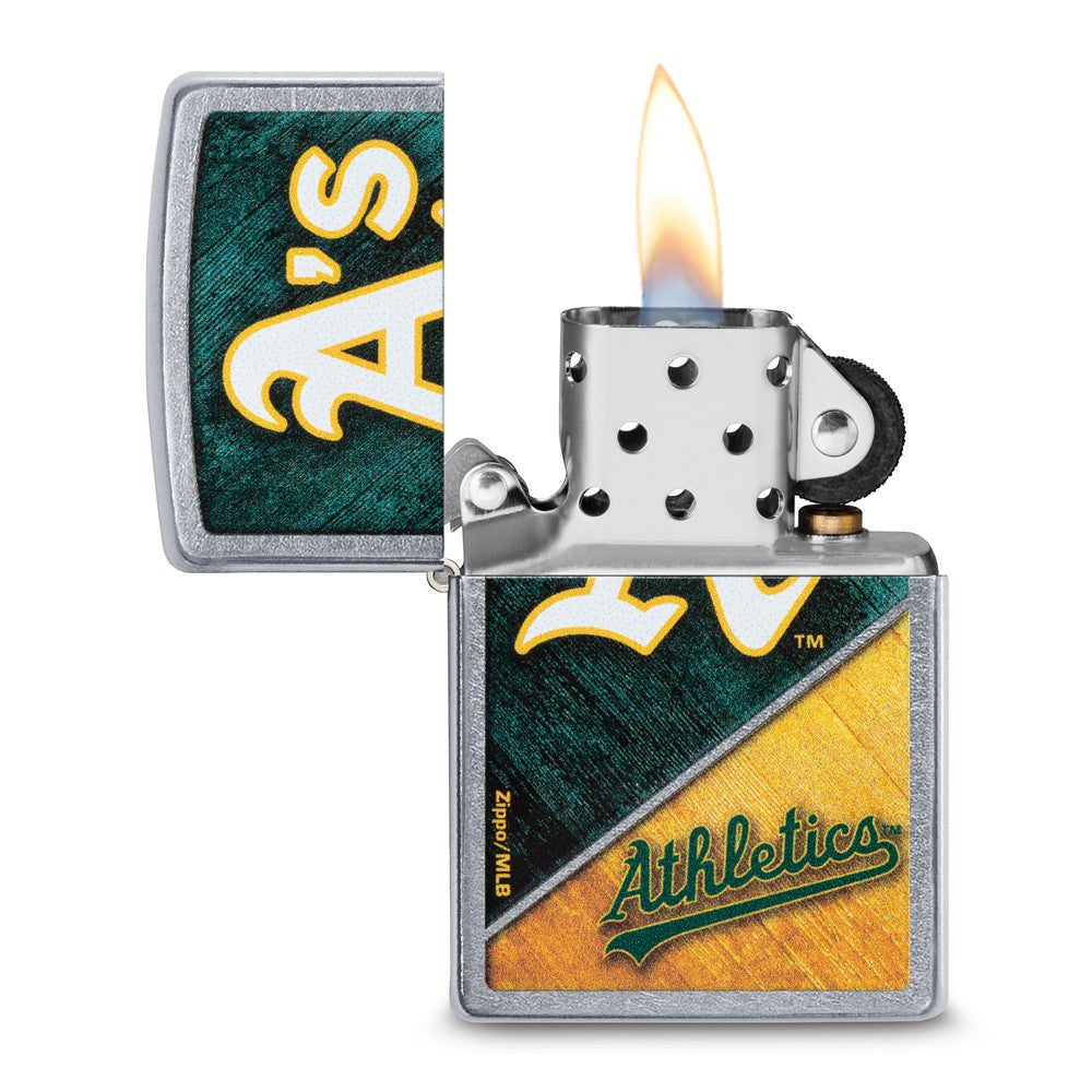 Zippo Street Chrome Oakland Athletics Color Image MLB Lighter