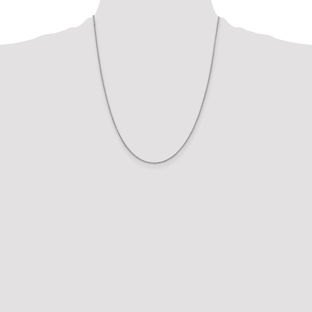 10k White Gold 1mm Sparkle Singapore Chain
