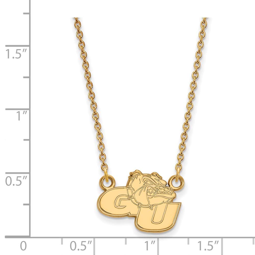Logoart Sterling Silver Gp Gonzaga University Small Pendant Necklace