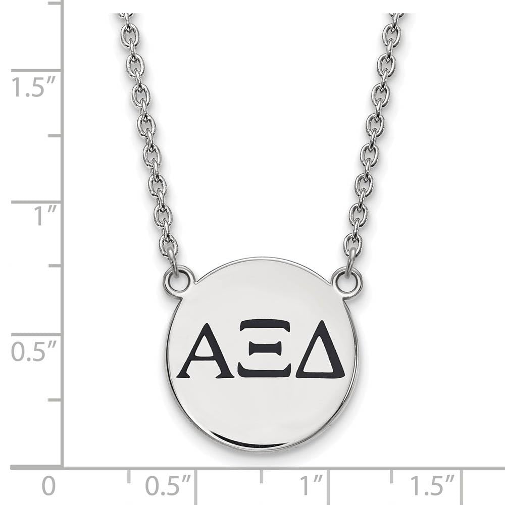 Sterling Silver 18in Official Licensed Greek Sororities Alpha Xi Delta (???) Small Enamel Pendant w/Necklace