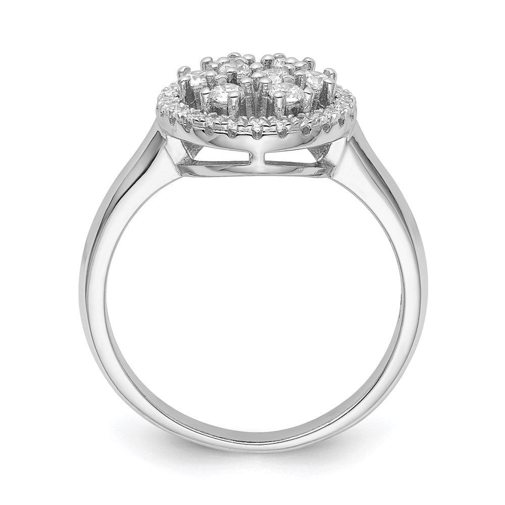 SS Rhodium-Plated CZ Brilliant Embers Ring