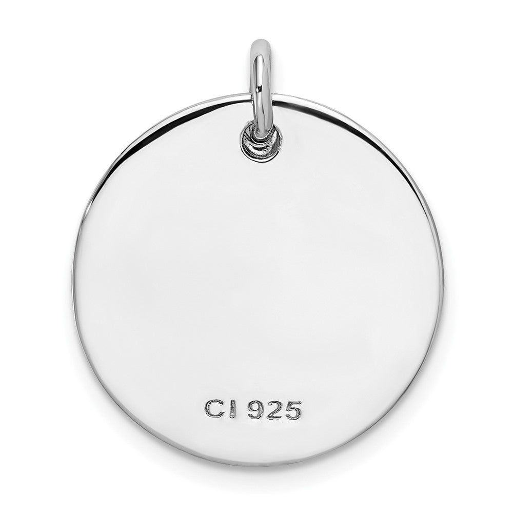 Sterling Silver Rhodium-plated Love You To Moon & Back Pendant