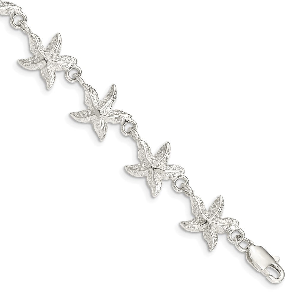 Sterling Silver Starfish Bracelet 7 inches