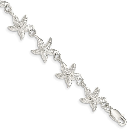 Sterling Silver Starfish Bracelet 7 inches