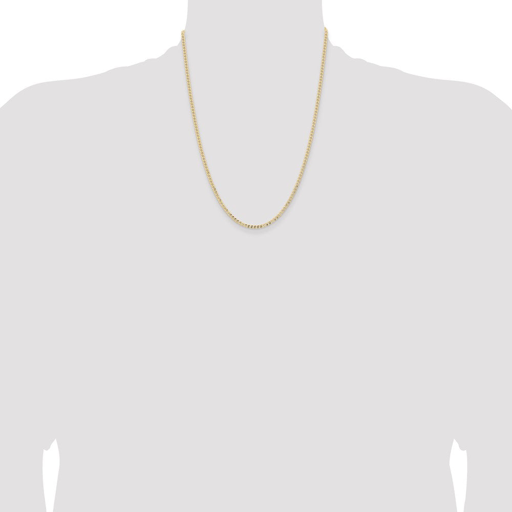14k 2.85mm Semi-Solid Curb Chain