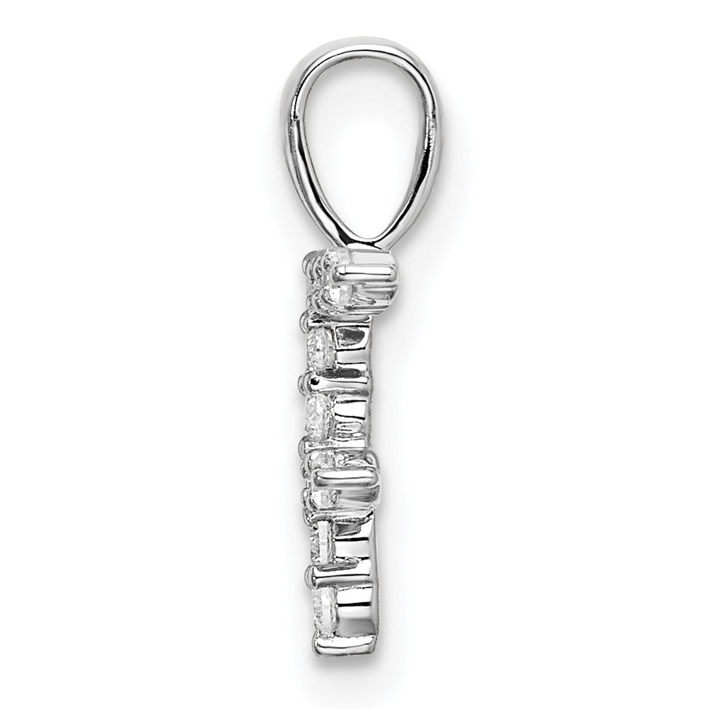 14k White Gold 1/8 carat Lab Grown Diamond VS/SI+ G+ Letter F Initial Pendant