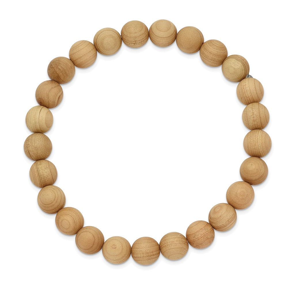 Stretch Bead Cypress Wood Bracelet 7 inches