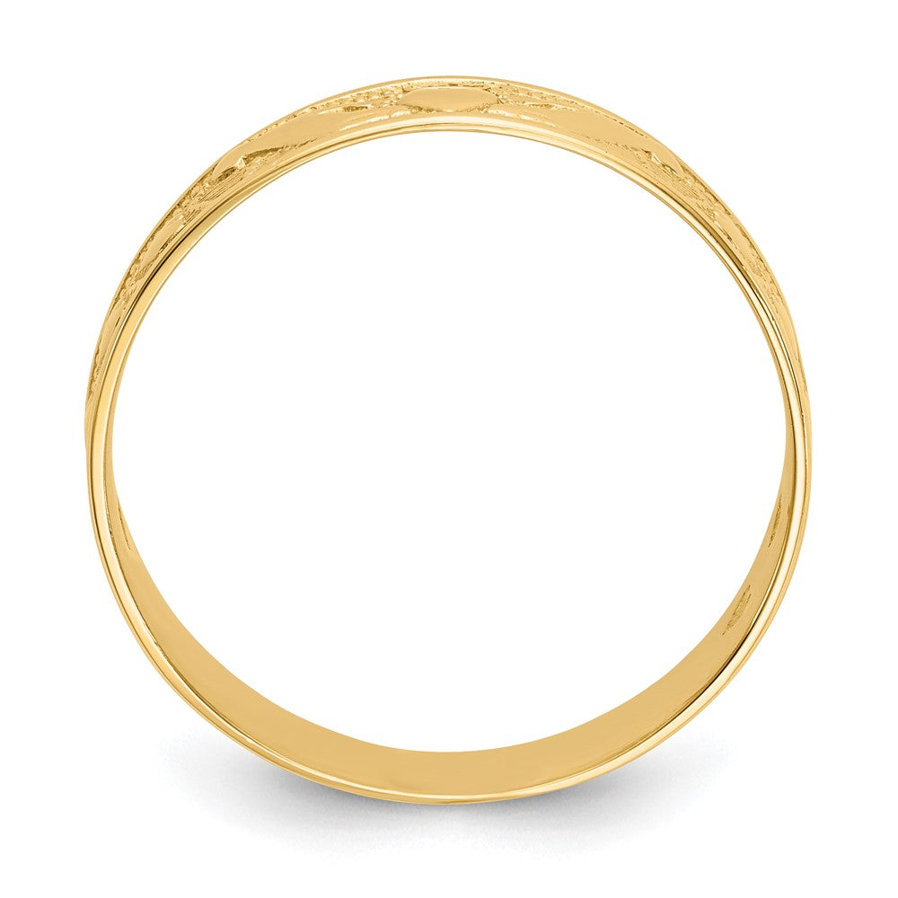 14k Polished Claddagh Band Size 8.5