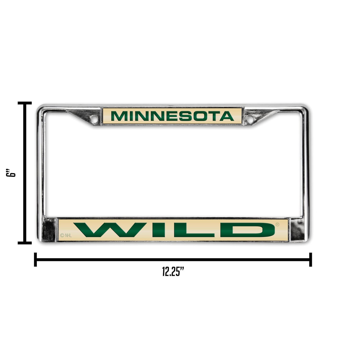 Minnesota Hockey Wild Chrome Metal Laser Cut License Plate Frame