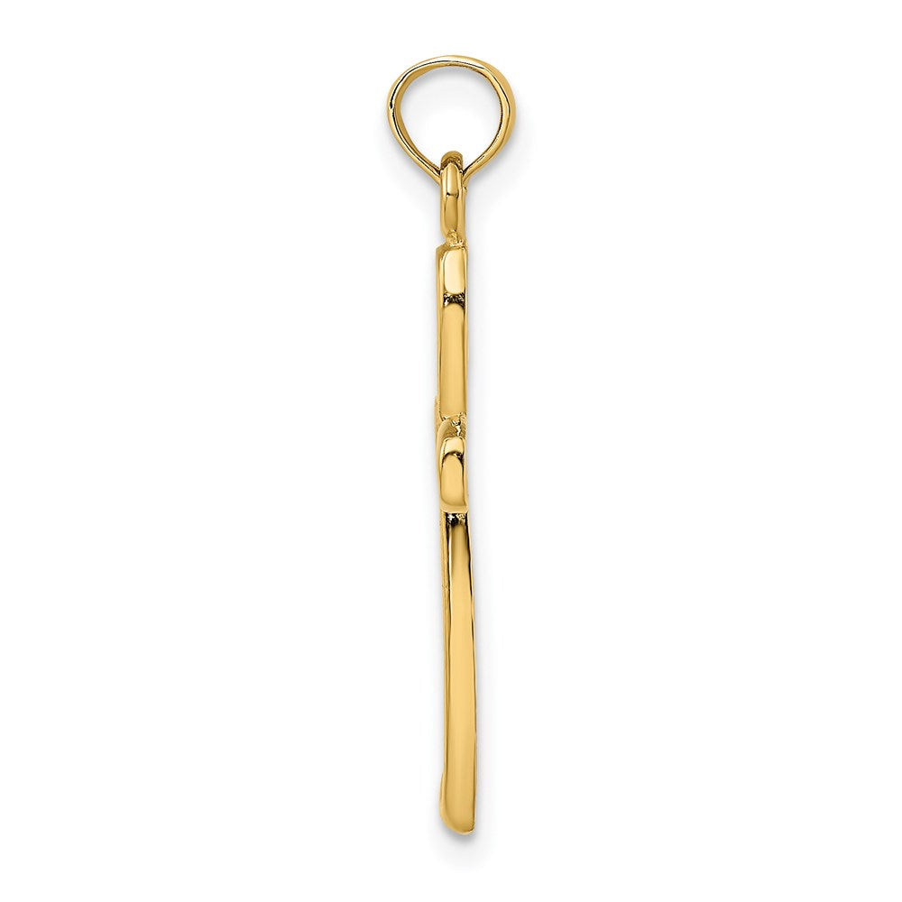 14k w/ Rhodium Filigree Cross Charm