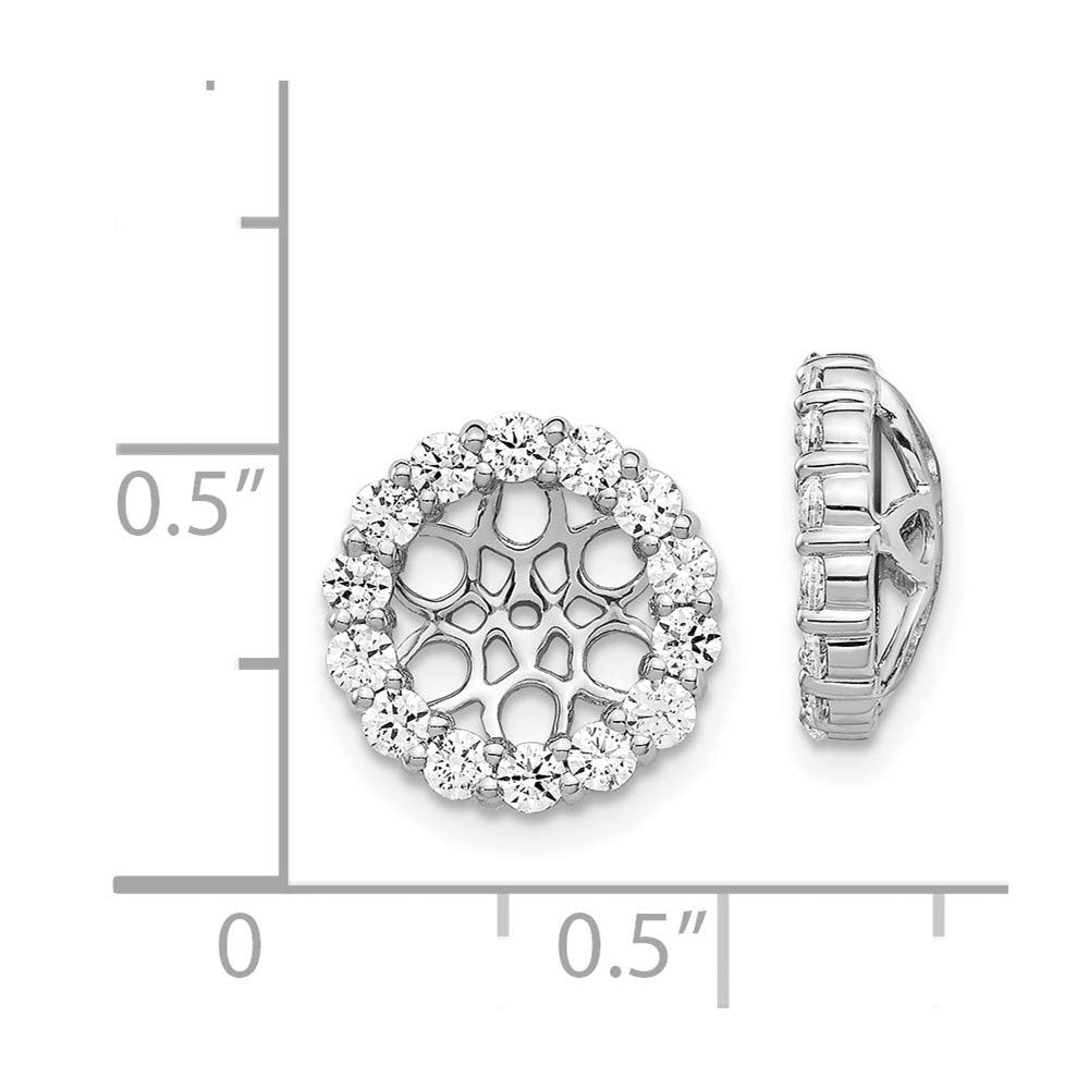 14k White Gold 1 carat Diamond Circle Earring Jackets