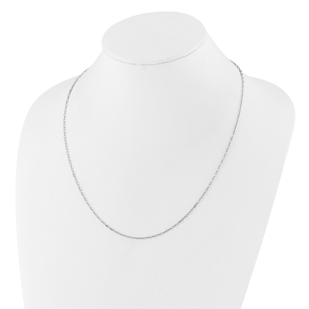 Sterling Silver RH-plated Adjustable 2mm Flat Oval Chain